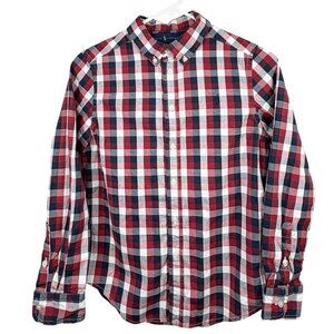 Ralph Lauren Patriotic Red White Blue Long Sleeve Button Down Shirt Youth Size M